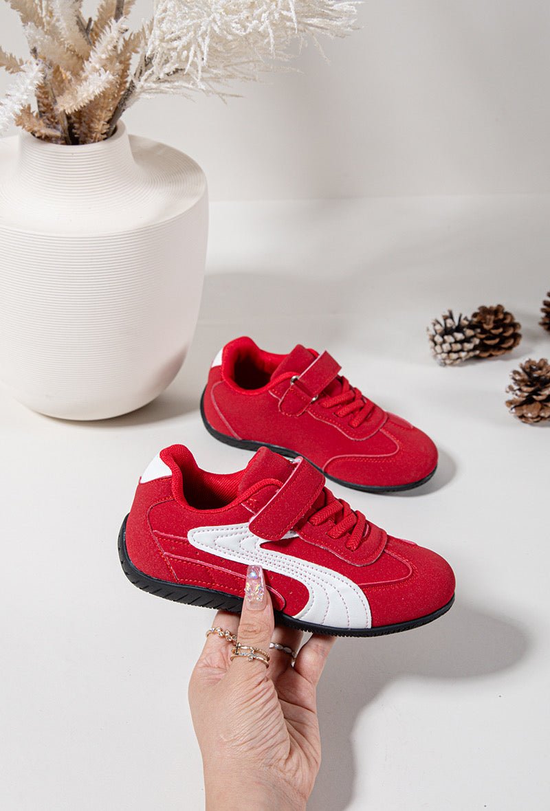 Baskets enfant beige et blanches à scratch – Chaussures garçon ou fille légères et confortables - MiniWalks