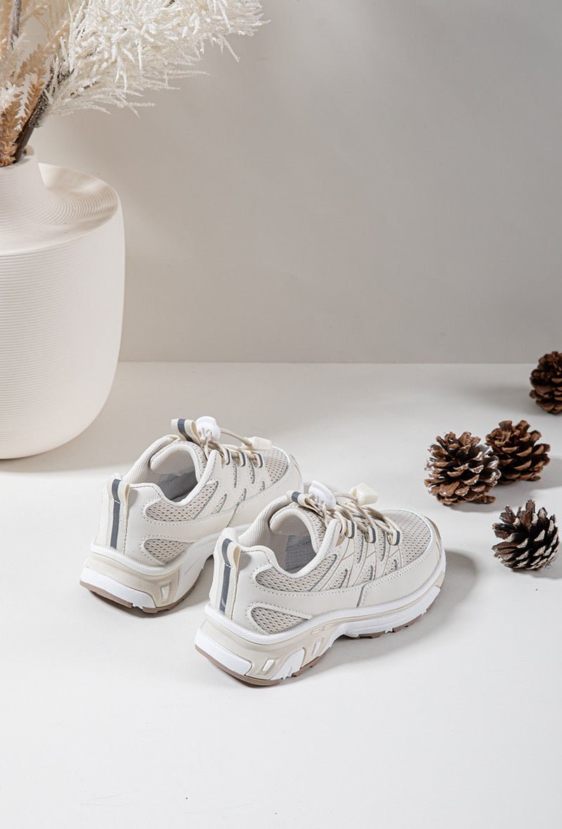Baskets enfant beiges respirantes – Chaussures de sport légères et confortables - MiniWalks