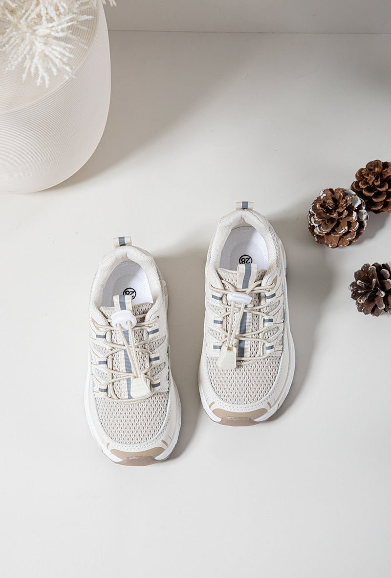 Baskets enfant beiges respirantes – Chaussures de sport légères et confortables - MiniWalks