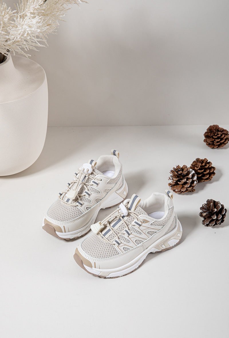 Baskets enfant beiges respirantes – Chaussures de sport légères et confortables - MiniWalks