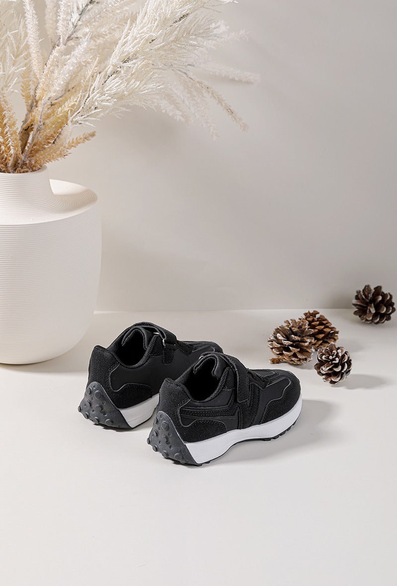 Baskets enfant noires – Chaussures de sport légères et confortables à scratch - MiniWalks
