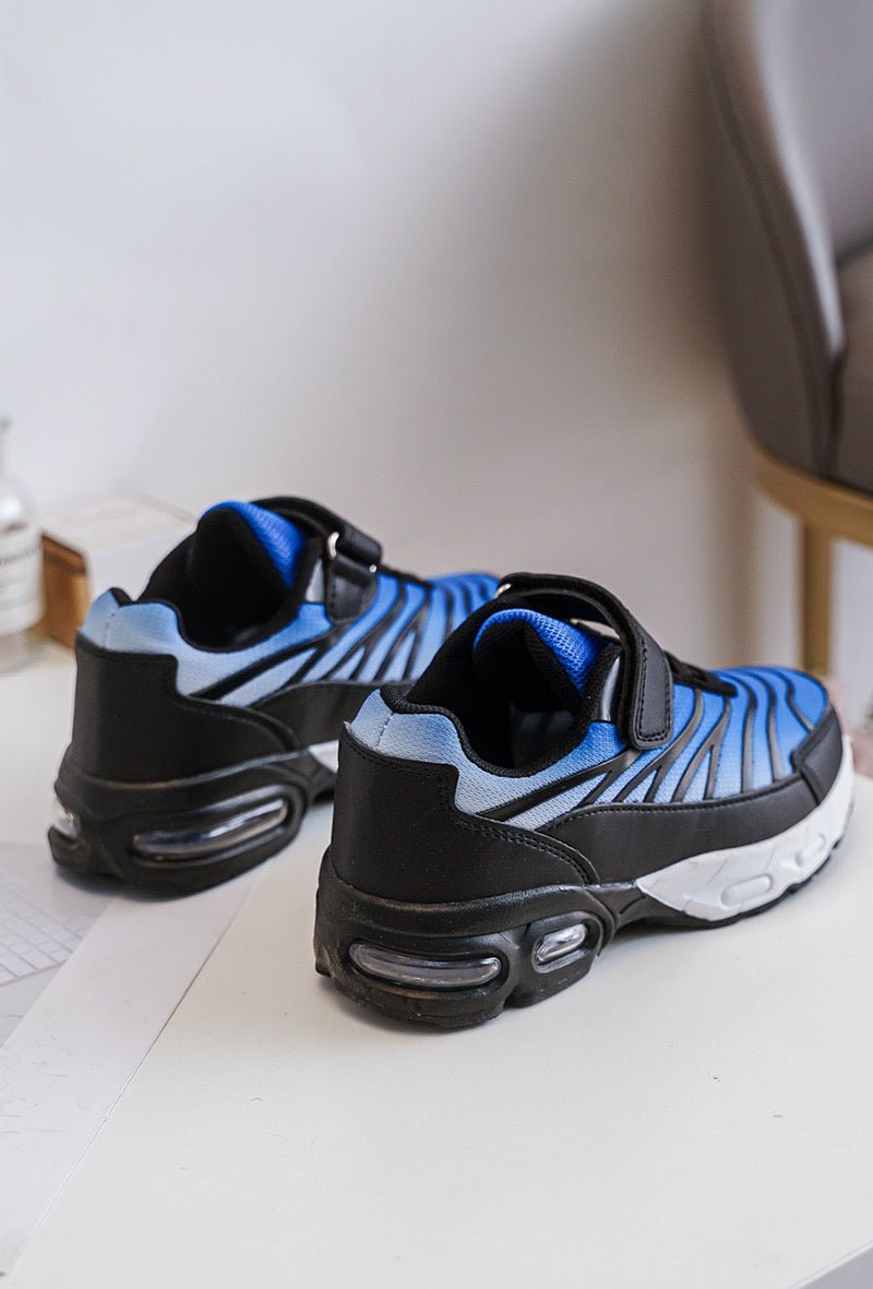 Baskets garçon bleues et noires à scratch – Chaussures enfant sport confortables et légères - MiniWalks