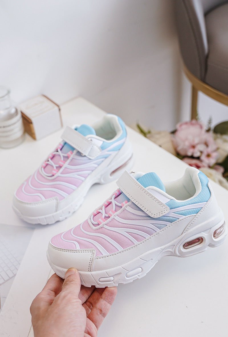 Baskets garçon bleues et noires à scratch – Chaussures enfant sport confortables et légères - MiniWalks