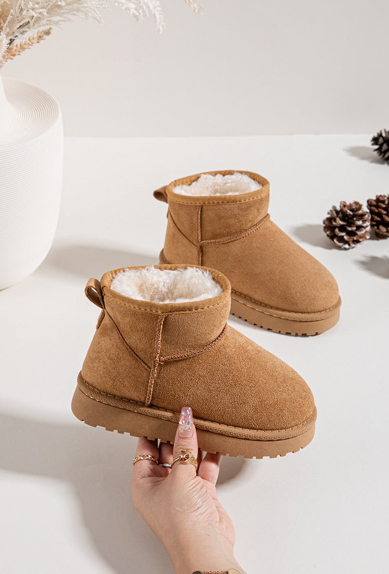 Bottines enfant camel fourrées – Chaussures d’hiver chaudes et confortables pour fille ou garçon - MiniWalks