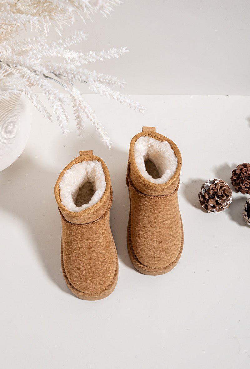 Bottines enfant camel fourrées – Chaussures d’hiver chaudes et confortables pour fille ou garçon - MiniWalks