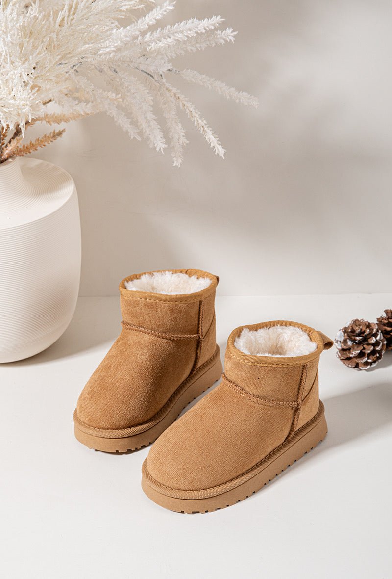 Bottines enfant camel fourrées – Chaussures d’hiver chaudes et confortables pour fille ou garçon - MiniWalks