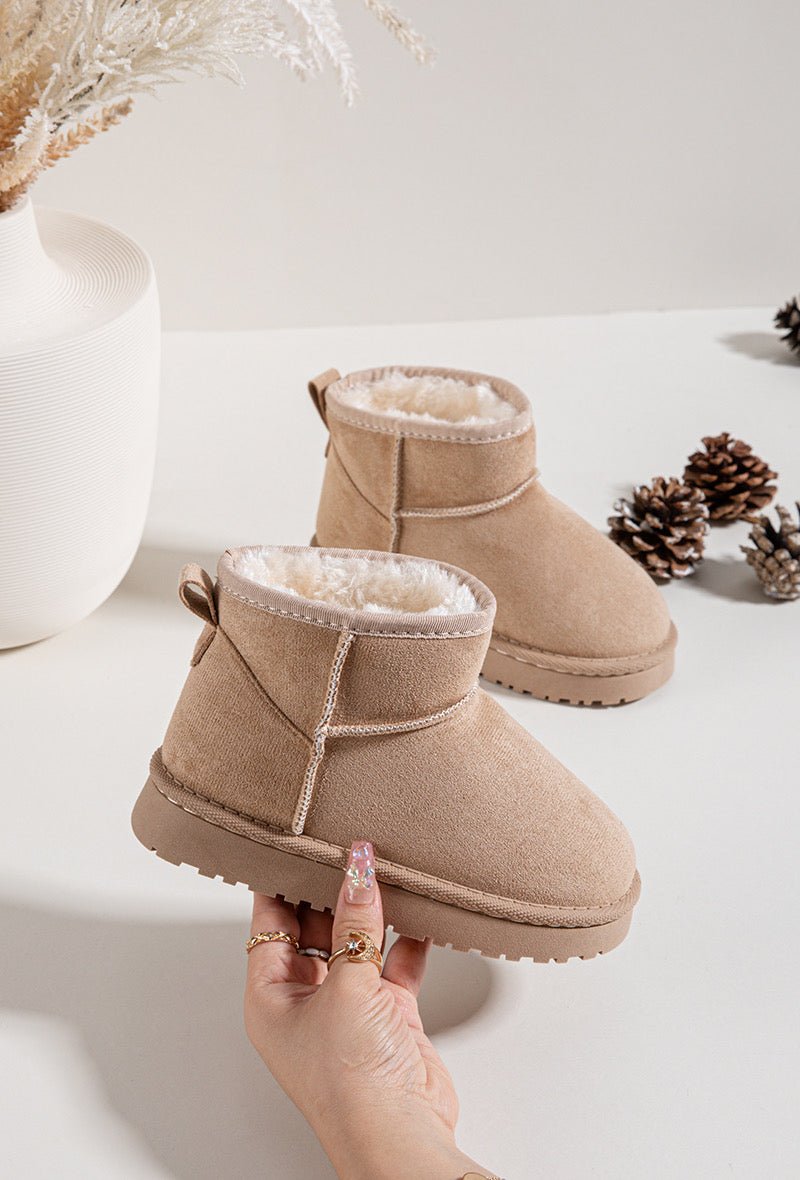 Bottines enfant camel fourrées – Chaussures d’hiver chaudes et confortables pour fille ou garçon - MiniWalks