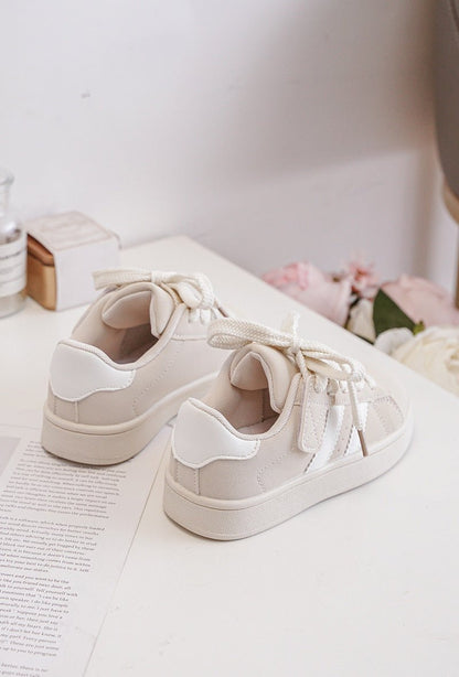 Baskets enfant beige à scratch – Chaussures confortables et tendance pour fille et garçon - MiniWalks