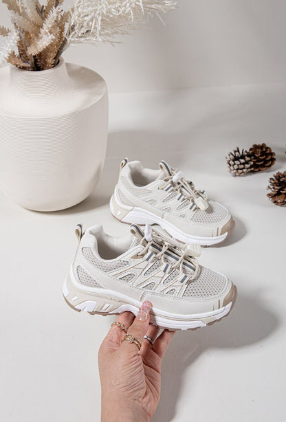 Baskets enfant beiges respirantes – Chaussures de sport légères et confortables - MiniWalks