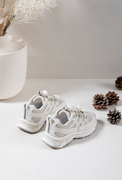 Baskets enfant beiges respirantes – Chaussures de sport légères et confortables - MiniWalks