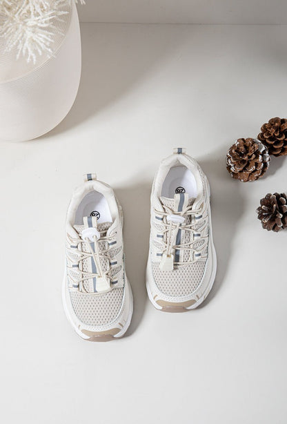 Baskets enfant beiges respirantes – Chaussures de sport légères et confortables - MiniWalks
