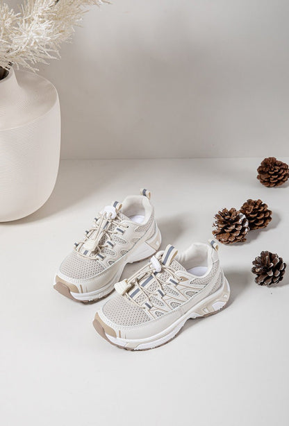 Baskets enfant beiges respirantes – Chaussures de sport légères et confortables - MiniWalks