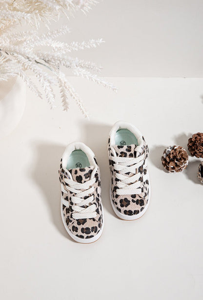 Baskets enfant léopard – Chaussures à scratch et lacets pour un look tendance - MiniWalks