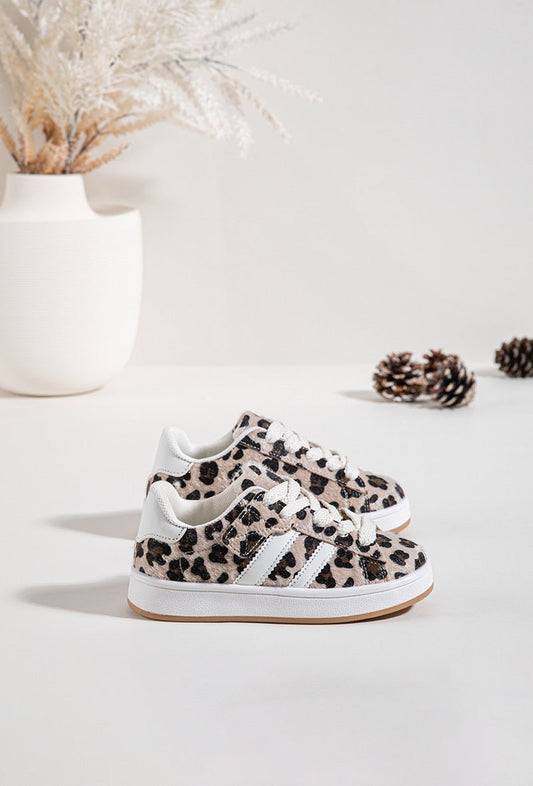 Baskets enfant léopard – Chaussures à scratch et lacets pour un look tendance - MiniWalks