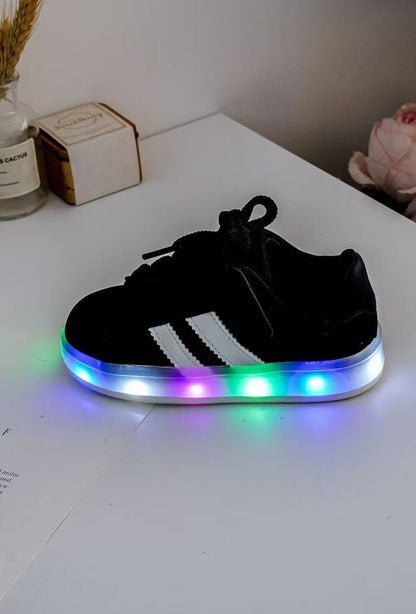 Baskets enfant lumineuses à scratch – Chaussures fille ou garçon avec semelle LED rechargeables - MiniWalks