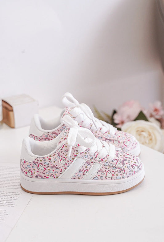 Baskets fille à scratch et lacets – Chaussures enfant motif licorne confortables et légères - MiniWalks