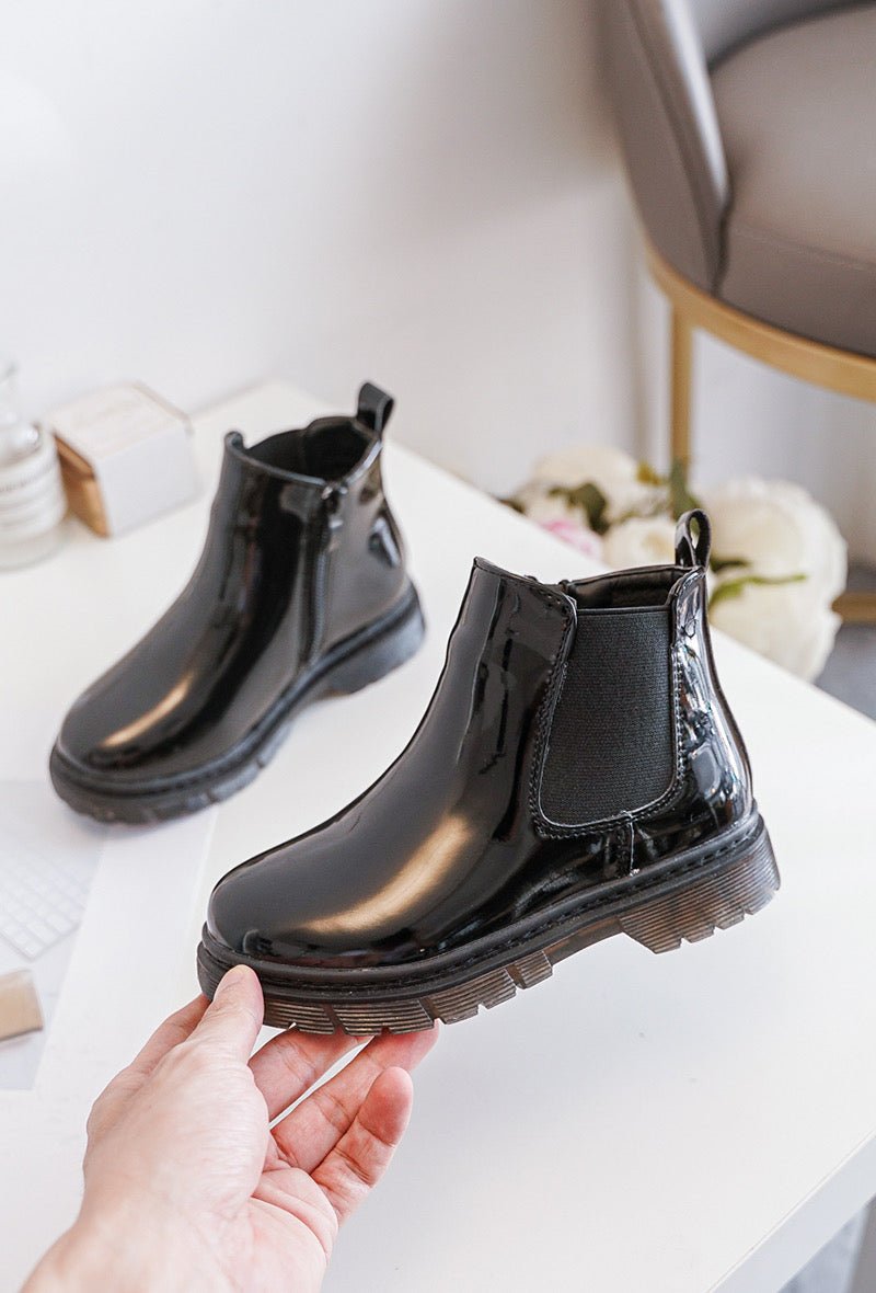 Boots enfant chelsea vernies – Chic, modernes et faciles à enfiler - MiniWalks