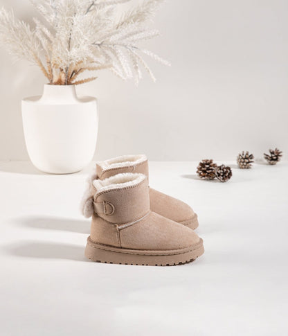 Boots enfant fourrées beige – Douces, chaudes et faciles à enfiler - MiniWalks