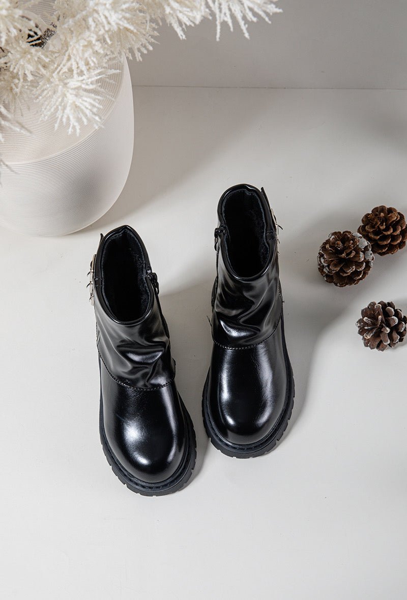 Bottes enfant noires à boucles – Stylées, robustes et parfaites pour l’hiver - MiniWalks