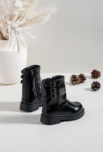 Bottes enfant noires à boucles – Stylées, robustes et parfaites pour l’hiver - MiniWalks